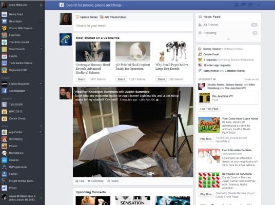 New Facebook Newsfeed Design